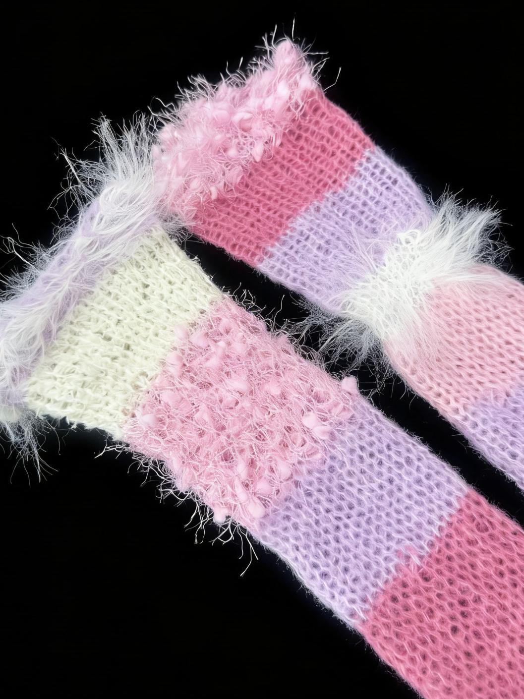 Pastel Pink & Purple Gradient Stackable Crochet Arm Warmers