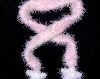 Cozy Star-Tip Plush Mini Scarf - Soft Pink