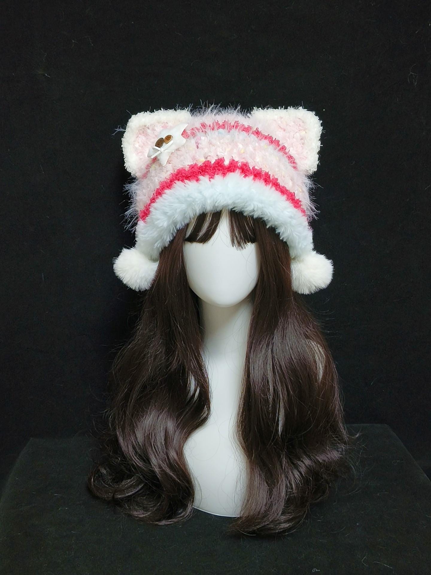 Rose Fume Crochet Cat Beanie Day 8: Black and white cat beanie ? Tutorial: On my YT Yarn  main image 3