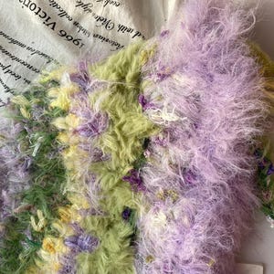 Mint Green Purple Handmade Crochet Fisherman Hat - Vibrant & Unique image 12