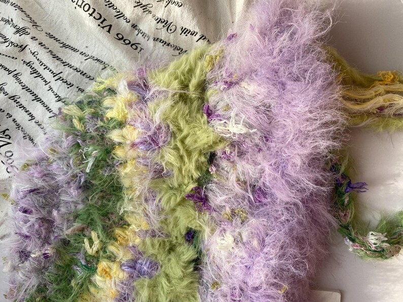 Mint Green Purple Handmade Crochet Fisherman Hat - Vibrant & Unique image 12