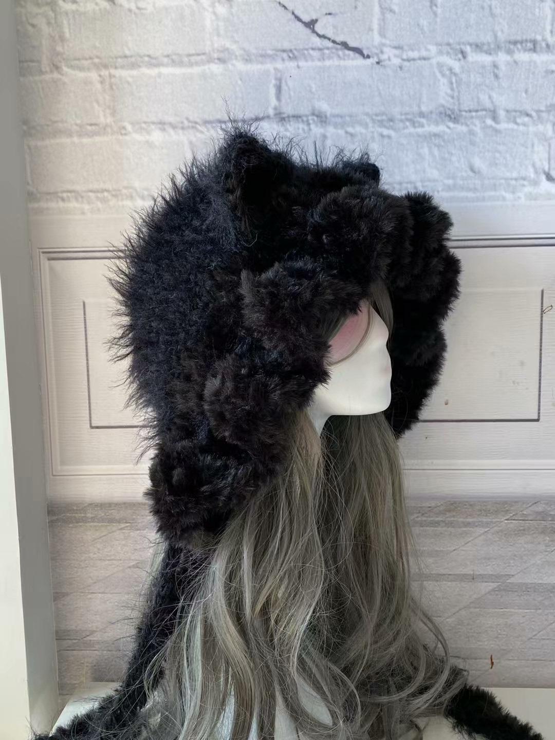 Handmade Black Cat Ear Hood - Plush, Warm & Playful Design - Etsy
