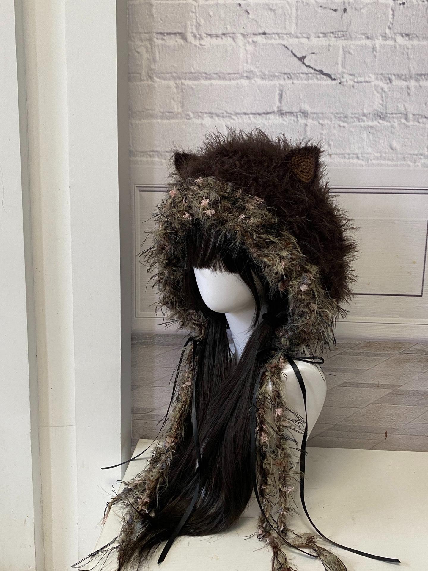 Handcrafted Hazelnut Brown Cat Ear Hood - Etsy