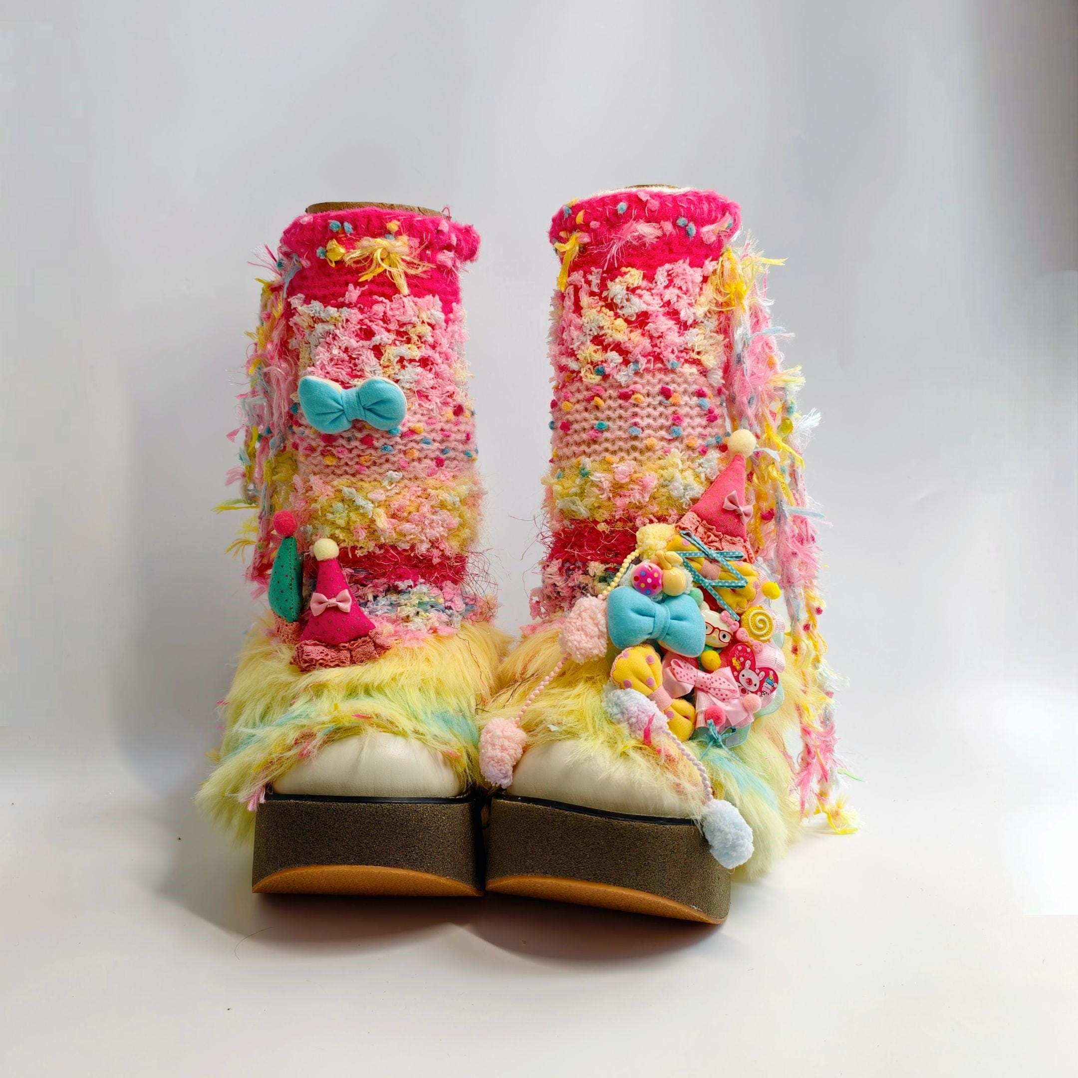Fluffy Candy Color Y2K Leg Warmers | Handmade Customizable - Etsy