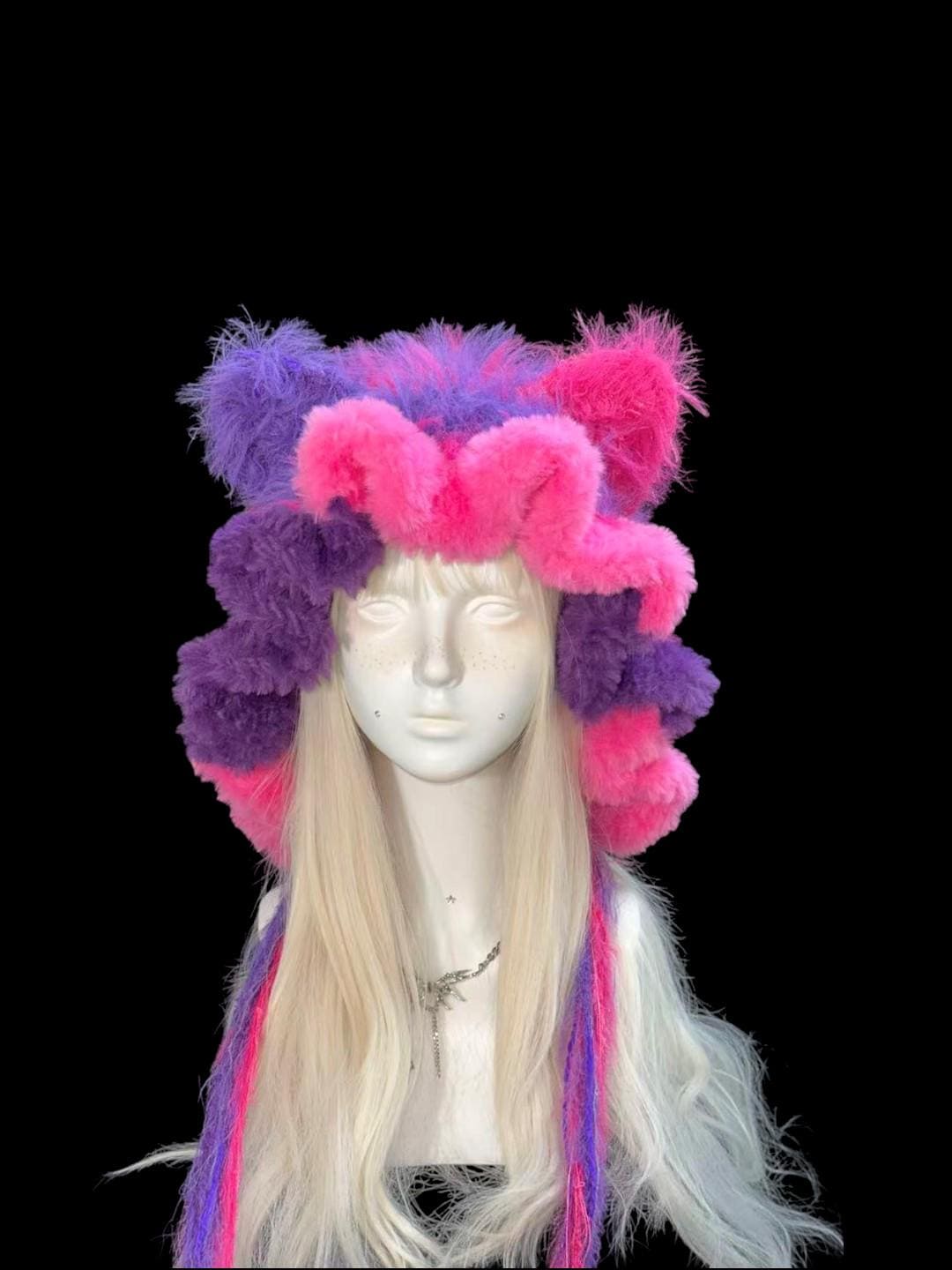 Chic Purple Fur-Trimmed Hat chic womens cowboy hat faux fur trim breathable non stretch  main image 4