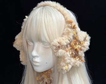 Handmade Boho Brown Punk Ear Warmer - Adjustable & Custom Design