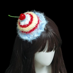 Cherry Cake Mini Top Hat Hair Clip Playful Sweet Statement Piece