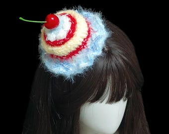 Cherry Cake Mini Top Hat Hair Clip Playful Sweet Statement Piece