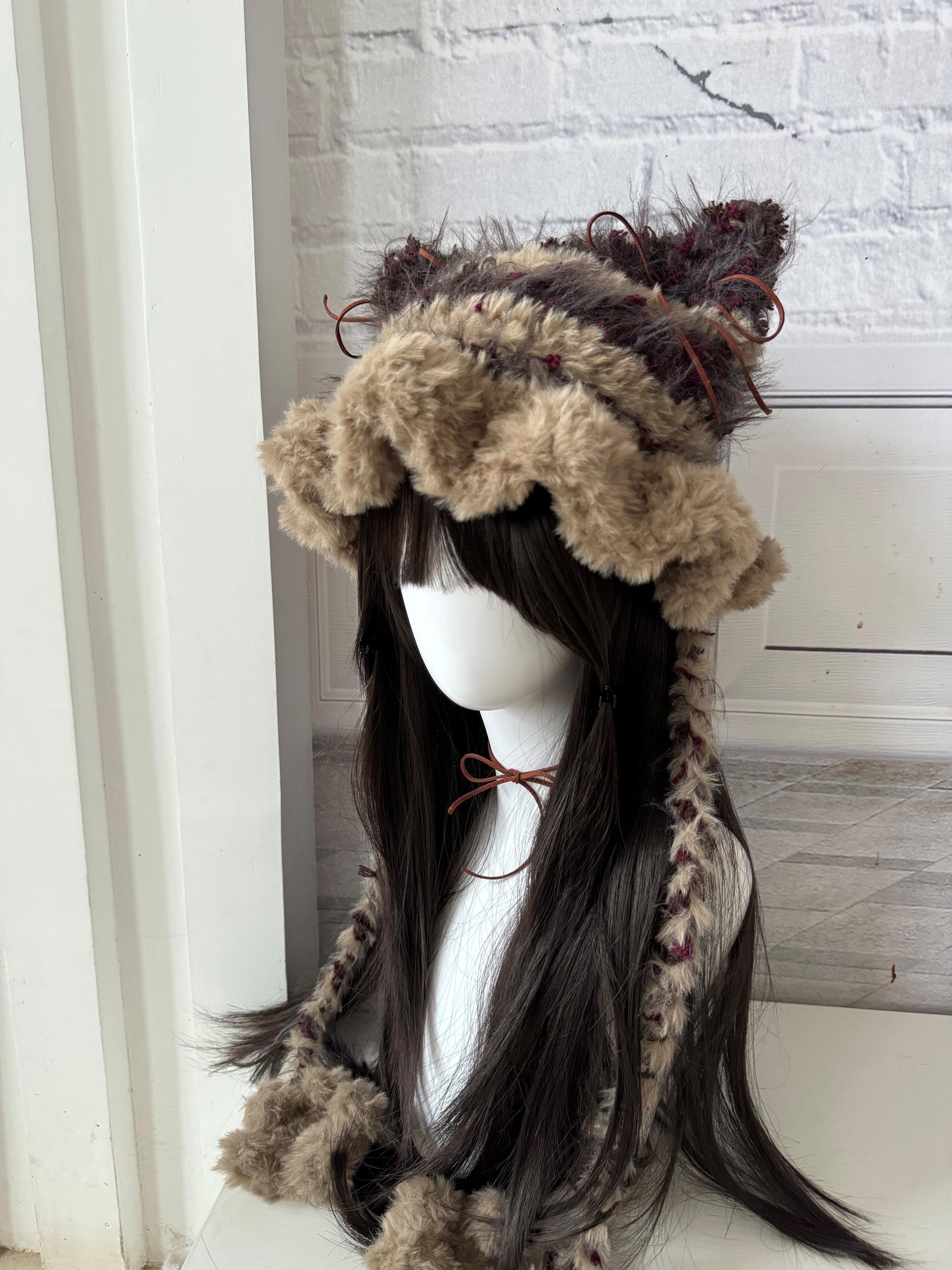 Faux Fur Cat Ear Beanie: Handmade Plush Cosplay Cap - Etsy