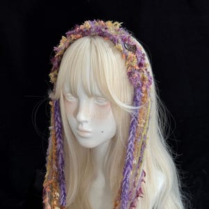 Handmade Crochet Elf Headband - Colorful Clip-On Boho Fairy Hair Accessory
