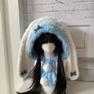 Like New Vintage Handmade Genuine Rabbit Pom-pom Drawstring Hood Pom Poms Hood Hoodie - Etsy main image 4