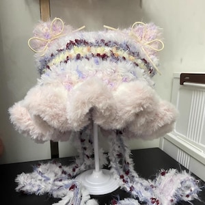 Handmade Fuzzy Jellyfish Cat Ear Beanie: Winter Cosplay Hat