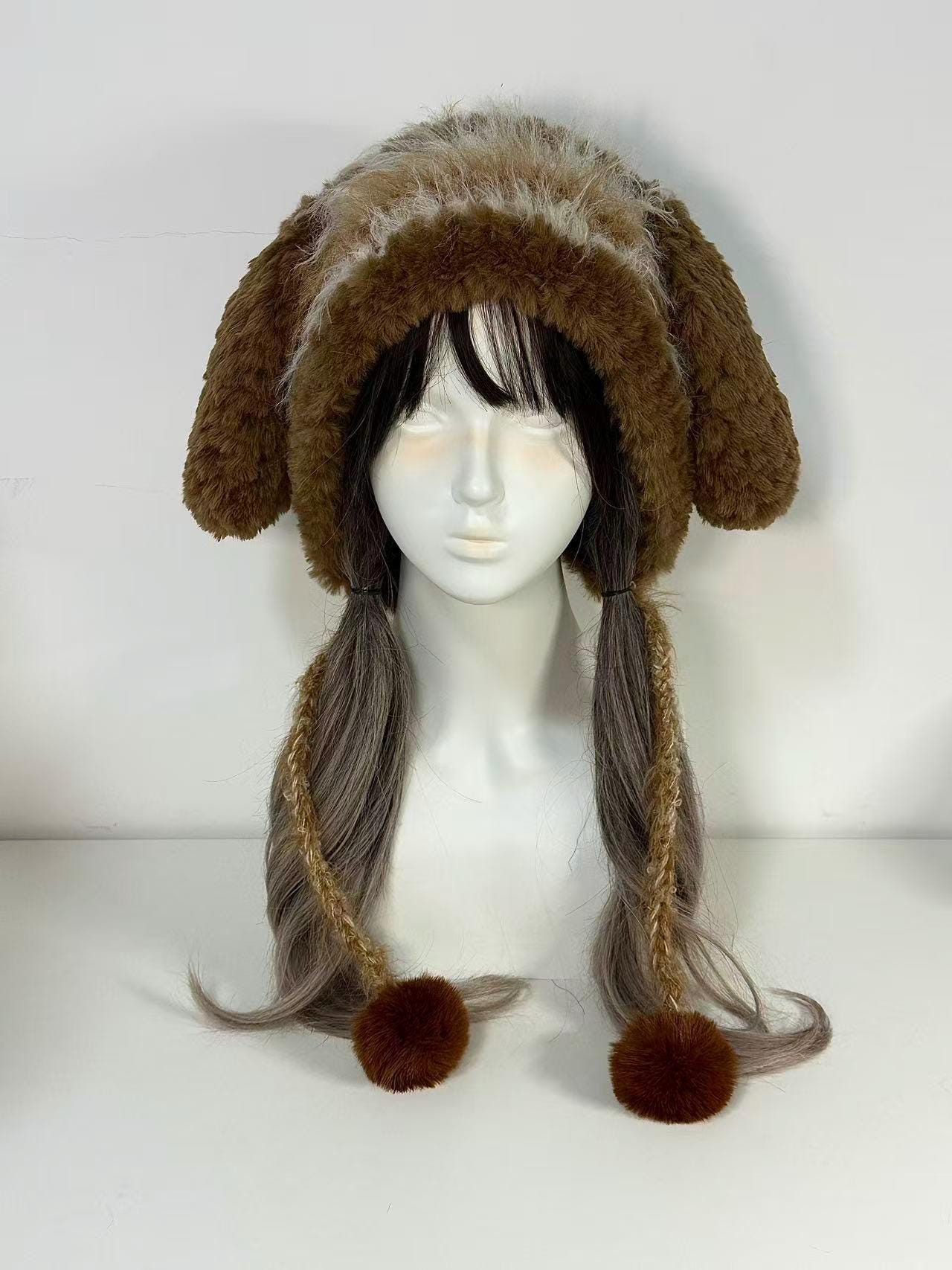 Fluffy Puppy Ear Hood Hat – Woodland Fairycore Cozy Winter