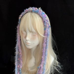 Handmade Crochet Elf Headband - Colorful Clip-On Boho Fairy Hair Accessory