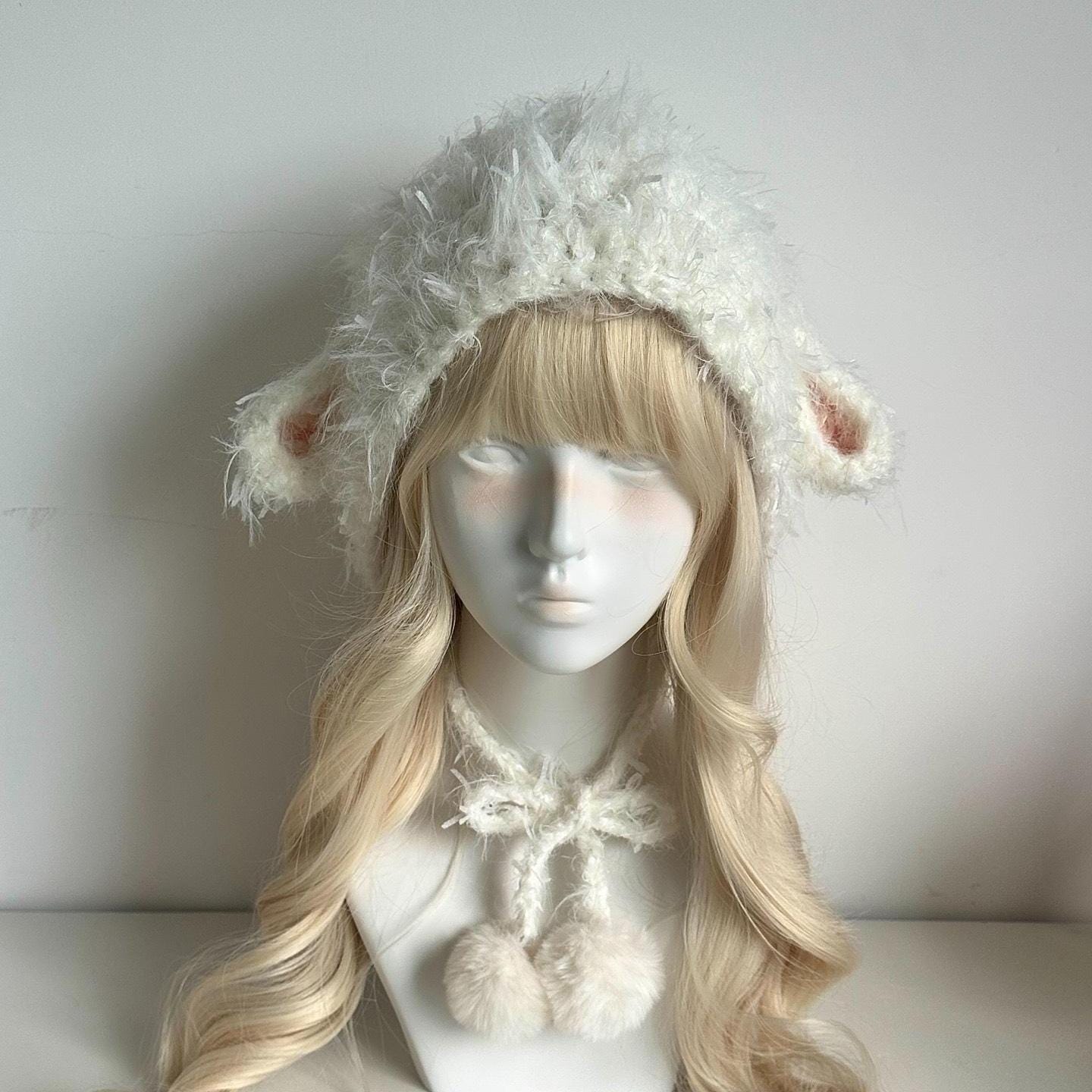 Pure White Lamb Ears Hood - Soft Plush Playful Warmth - Etsy