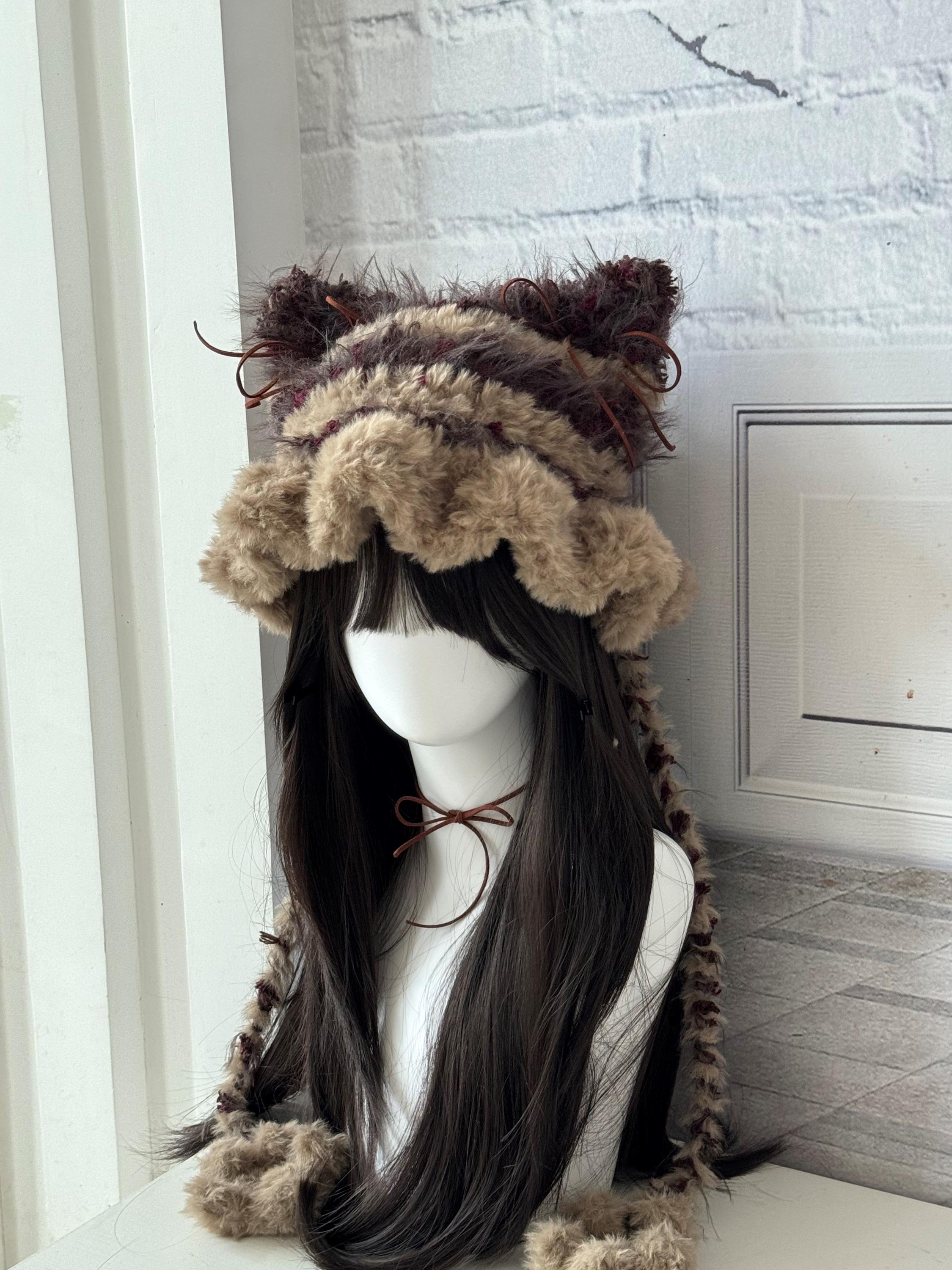 Faux Fur Cat Ear Beanie: Handmade Plush Cosplay Cap - Etsy