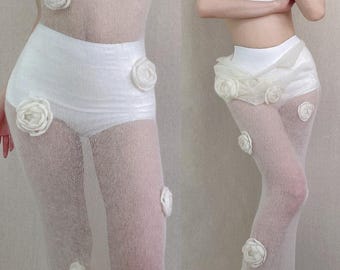 Ethereal White Crochet Tank Dress: Elegant Floral Lace Overlay