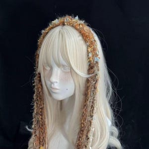 Handmade Crochet Elf Headband - Colorful Clip-On Boho Fairy Hair Accessory