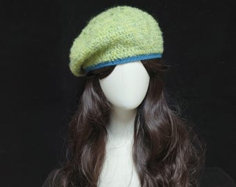 Earthtone Color Beret Knit Hat Oversized Beret, Chunky Crochet Hat, Womens Hat, Mens Hat  main image 2