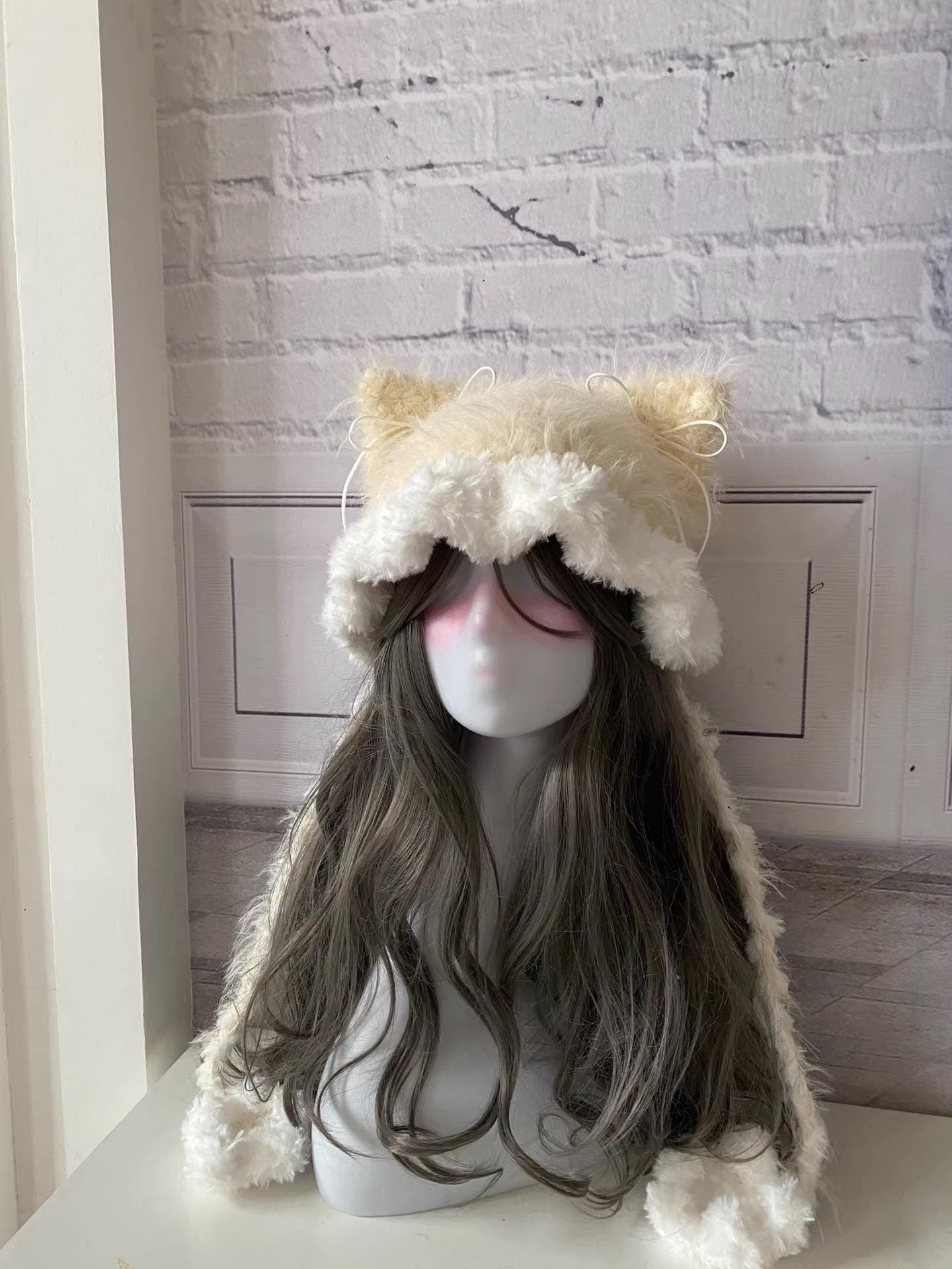 8712 Women Winter Ears Beret Wool French Beanie Hat Lolita Costume Kawaii Cat Cute Cat Ear Beret: Kawaii Wool Winter Hat & Cap (High  main image 2
