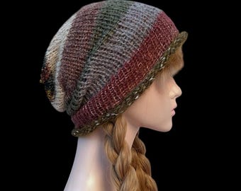 Forest Knit Beanie: Cozy Vintage Hat in Earthy Tones