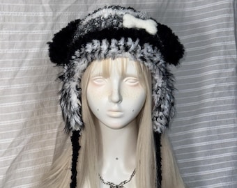 ハンドメイドかぎ針編みの犬耳フード - 斬新な冬用帽子 - Etsy 日本