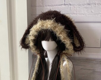 Adorable Handmade Cappuccino Brown Rabbit Hoodie Hat - Etsy