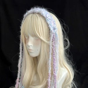 Handmade Crochet Elf Headband - Colorful Clip-On Boho Fairy Hair Accessory