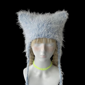 Handmade Fuzzy Cat Ear Beanie: Kawaii Korean Style Winter Hat