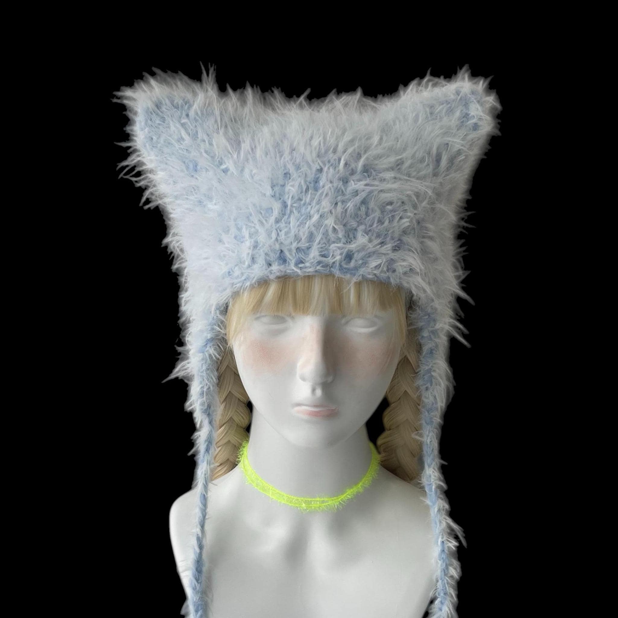 Handmade Fuzzy Cat Ear Beanie: Kawaii Korean Style Winter Hat