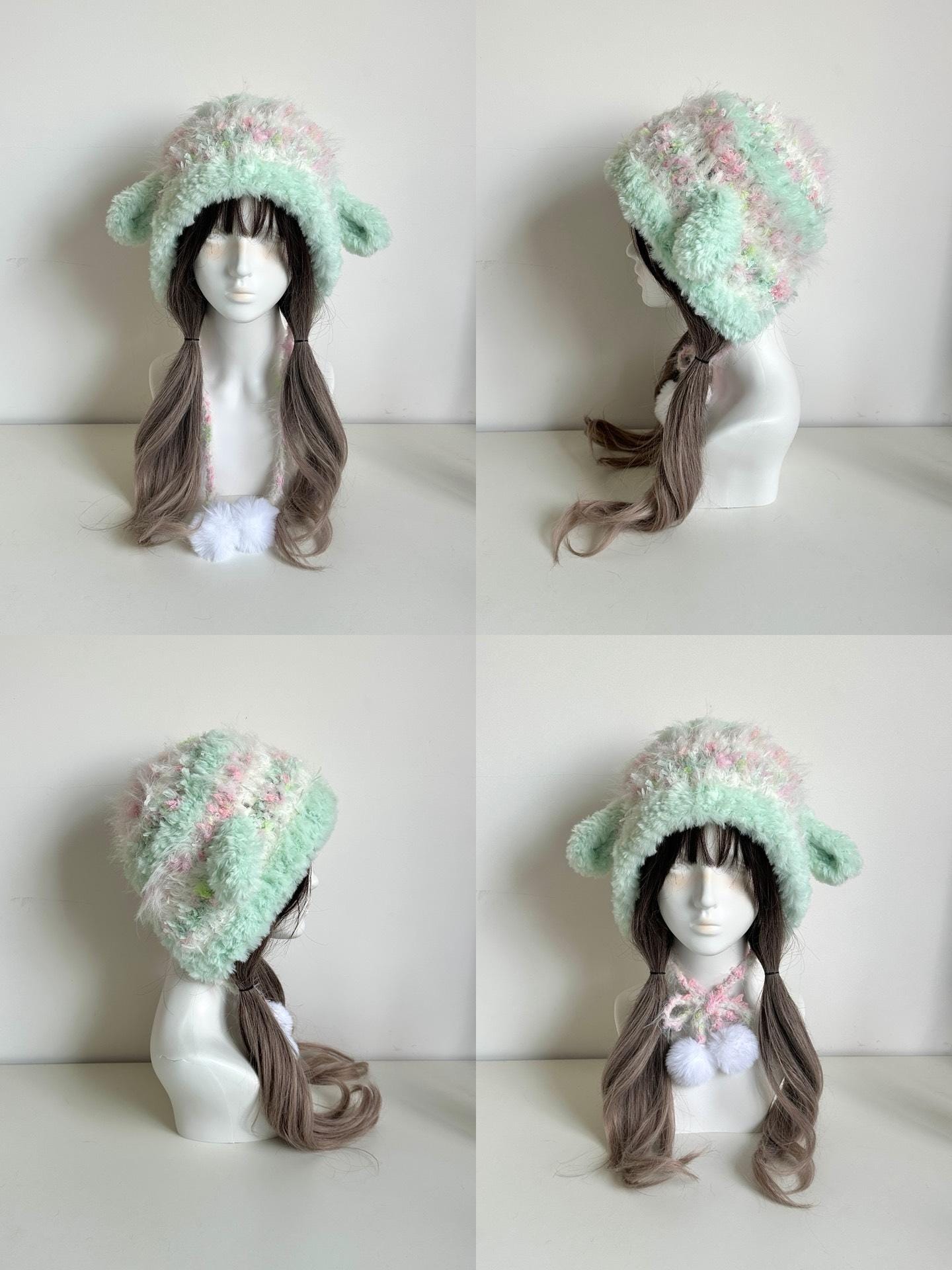 WONDERFUL VINTAGE FAUX LAMB HAT~CUTE&COZY Vintage Black Hat, Persian Lamb Hat, Cap (B654), Black  main image 2