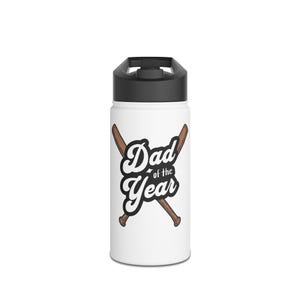 Dad of the Year Stainless Steel Water Bottle | Father&#39;s Day Gift, Sports Hydration, Travel Bottle, Durable Drinkware, Personalized Dad Gift
