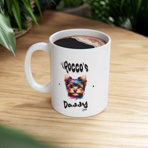 Hunde Papa Becher, 11 Unzen 15 Unzen Keramikbecher, anpassbare Tasse für Hundepapa, lustiges Geschenk für Tierbesitzer, Hundeliebhaber Geschenk, personalisierte Haustiertasse, Vater