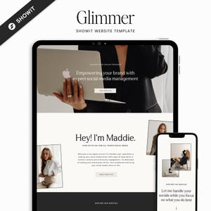Professional Website Template for Service Providers | Elegant Modern Portfolio | Showit Template Design | Glimmer