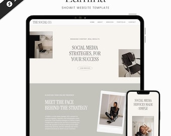 Business Website Template for Service Providers | Modern Bright Creative Portfolio | Showit Template Design | Lumina