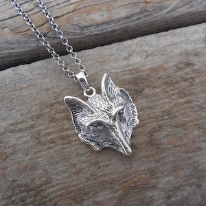 Wolf necklace handmade in sterling silver 925 image 1