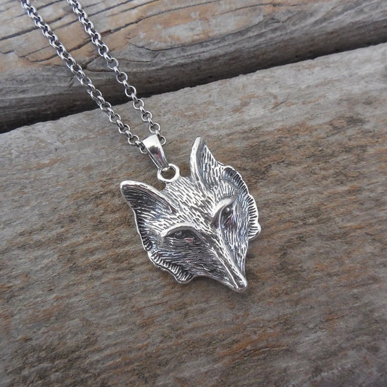 Wolf necklace handmade in sterling silver 925 image 1