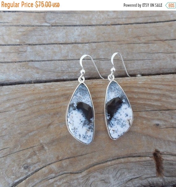ON SALE Dendritic opal earrings handmade in sterling silver | Etsy