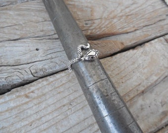 Adjustable Snake ring handmade in sterling silver 925