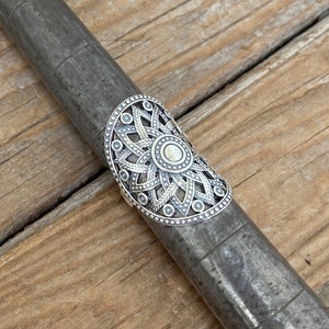 Beautiful wide ring handmade in sterling silver 925