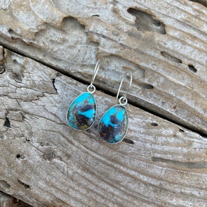 ON SALE Royston turquoise earrings handmade in sterling silver 925 with beautiful Royston turquoise stones