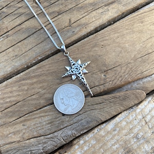 North Star necklace handmade in sterling silver 925