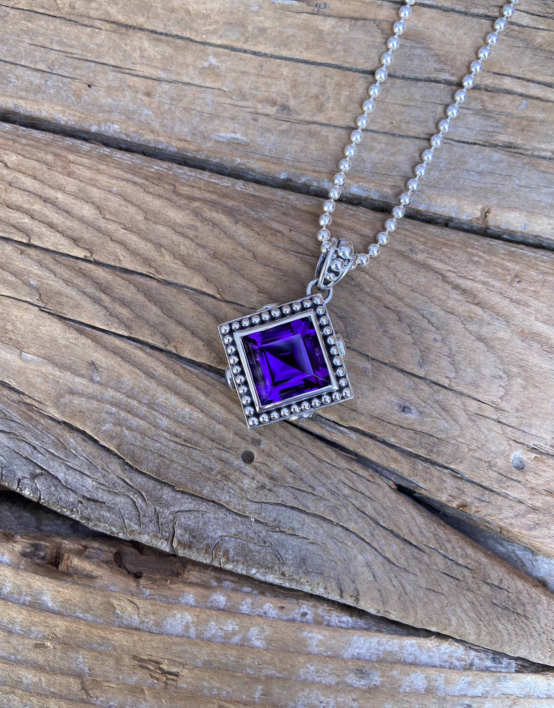 Beautiful amethyst and blue topaz necklace handmade in sterling silver 925 with gorgeous stones