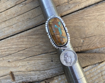 Gorgeous Royston turquoise ring handmade and signed in sterling silver with a beautiful Royston turquoise stone