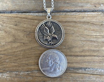 ON SALE Beautiful eagle necklace handmade in sterling silver 925