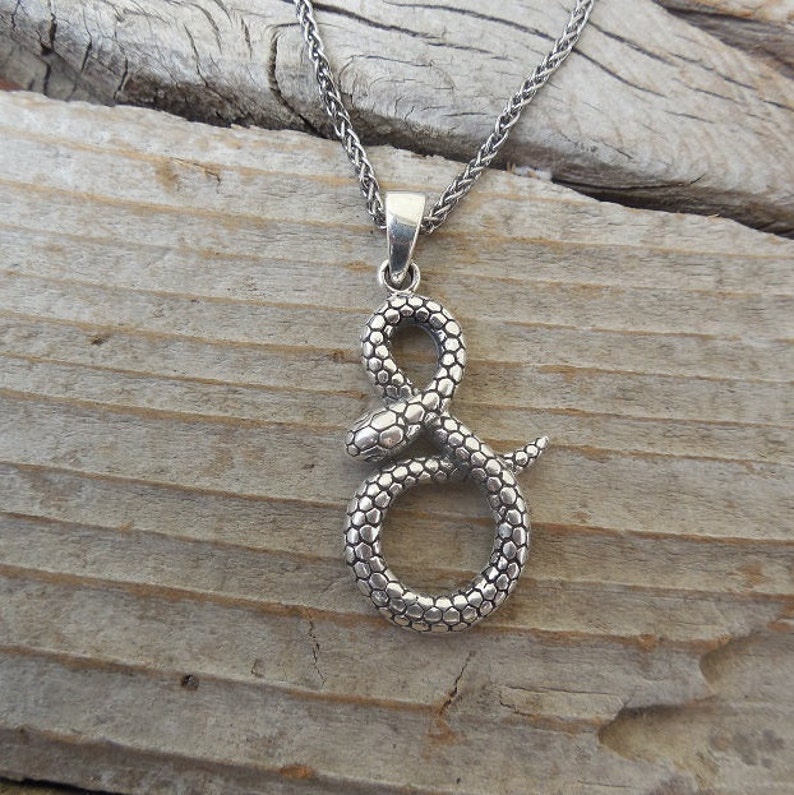 ON SALE Snake necklace handmade in sterling silver 925