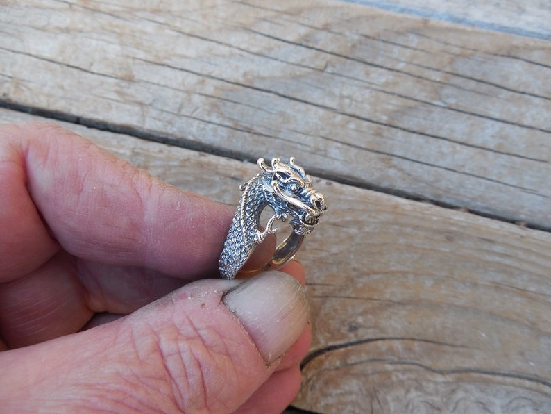 ON SALE Dragon ring handmade in sterling silver 925