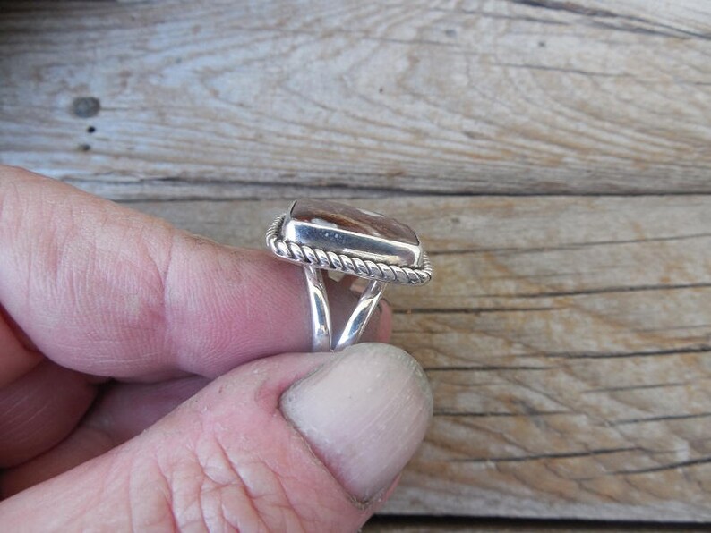 ON SALE Wild Horse magnesite ring handmade in sterling silver 925