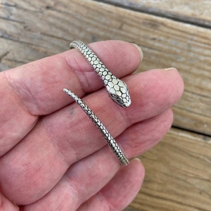 Snake cuff bracelet handmade in sterling silver 925
