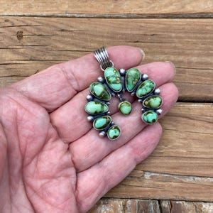 Beautiful Sonoran turquoise Naja handmade in sterling silver 925 with ten gorgeous Sonoran Gold turquoise stones